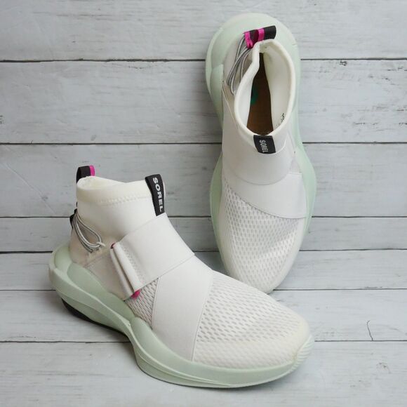 Sorel Explorer Defy Mid Women's Size 8 Shoes Sneakers In Sea Salt Sprite - Picture 1 of 8